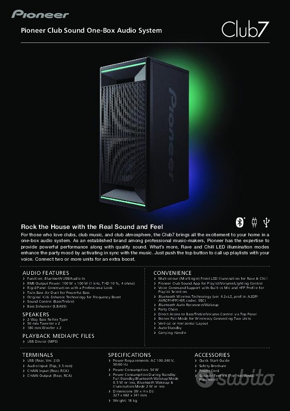 Pioneer club hot sale 7 speakers