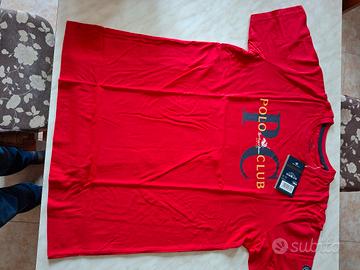 tshirt rossa polo club tg L