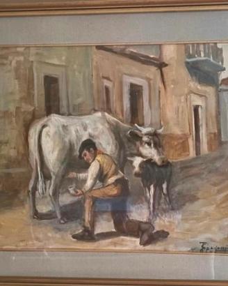 Quadro Tullio Spadaccino - Scena contadina