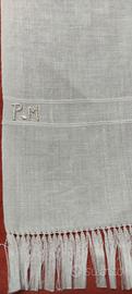 Asciugamani lino, iniziali e frangia, corredo anni