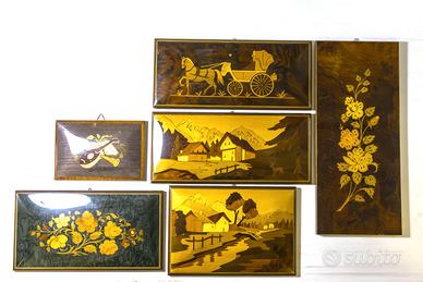 Quadri in legno di Intarsio sorrentino anni 70