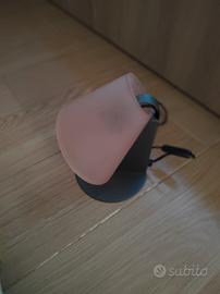 lampada metallo e vetro murano rosa