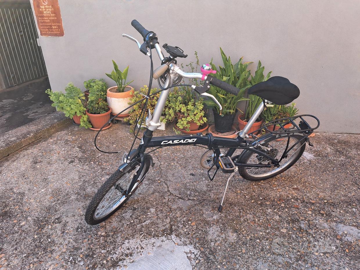 Bicicletta Pieghevole 20 Pollici 7 Marce - Per Adulti E Ragazzi, Freni A V, Colore Bianco