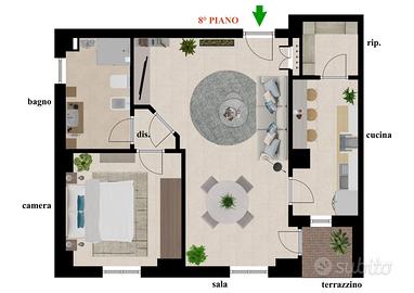 Bilocale locato zona Ospedale Riuniti