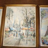 Tris quadri vintage Parigi anni ’70 – Attilio J.D.