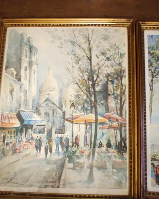 Tris quadri vintage Parigi anni ’70 – Attilio J.D.