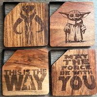 Set 4 Sottobicchieri legno the mandalorian