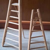 2 scale decorative in legno rustico artigianali