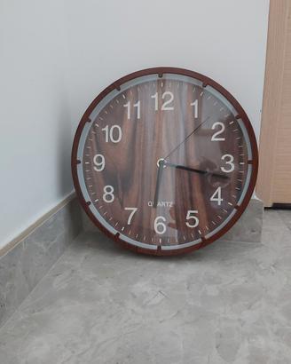 orologio analogico da parete effetto legno