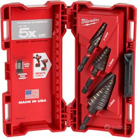 ✅MILWAUKEE Set 3 Frese a Gradino ¼\" SHOCKWAVE™
