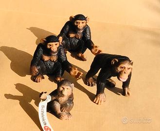 SCHLEICH - FAMIGLIA SCIMPANZE’ - 4 pezzi -