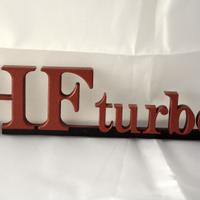 Targhetta scritta Lancia Delta HF Turbo griglia