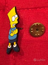 Spilla vintage in metallo smaltato Bart Simpson