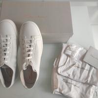 Santoni sneaker uomo pelle bottalata bianca  42.5