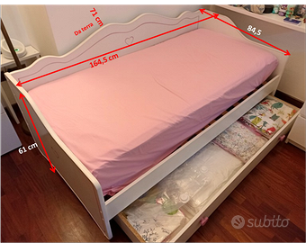 Letto camera ragazza con cassettone 80x160