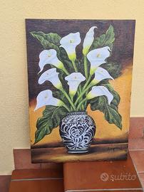 Quadro Calla  48 lunghezza x 68 altezza fiori in v