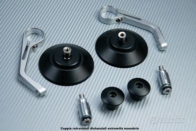 Coppia retrovisori distanziali estremità manubrio