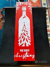Scatola da bottiglia in legno natalizia