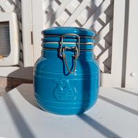 Barattolo vintage in ceramica blu