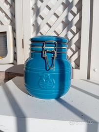 Barattolo vintage in ceramica blu