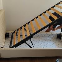 letto singolo con contenitore in similpelle 