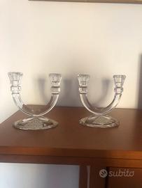 Candelabri eleganti in cristalllo con argento