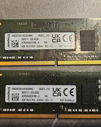 Memoria ram Kingston DDR4 2x8GB 3200MHz