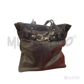 BORSA D NANNINI PELLÒE NERA LATI SCAMOSC