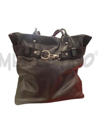 BORSA D NANNINI PELLÒE NERA LATI SCAMOSC