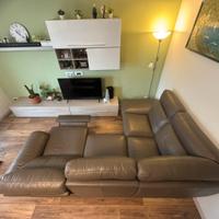 Divano poltrone sofá pelle nuovo con relax elettr