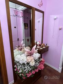 Specchiera con fioriera divisa