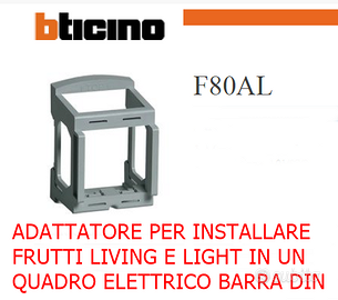 Bticino F80AL Supporto 2 mod LivingLight barra DIN
