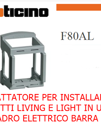 Bticino F80AL Supporto 2 mod LivingLight barra DIN