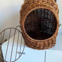 Cesta Trasportino Vimini Piccoli Cani e Gatti