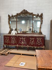 Credenza / Mobile d’epoca con grande specchiera