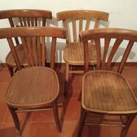 4 sedie in faggio curvo anni 50 stile Thonet