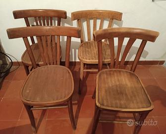 4 sedie in faggio curvo anni 50 stile Thonet