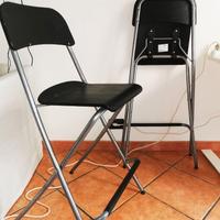 Sgabello bar con schienale, pieghev, nero - ikea