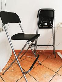 Sgabello bar con schienale, pieghev, nero - ikea