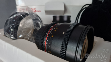 85mm T 1.5 attacco Canon, lente Samyang