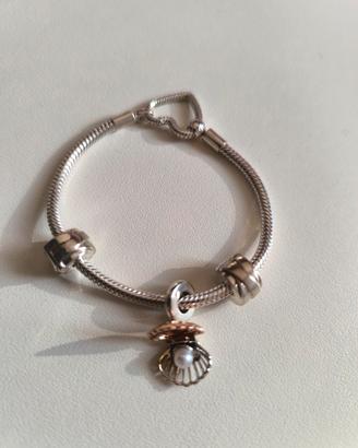 Bracciale pandora pendente conchiglia 