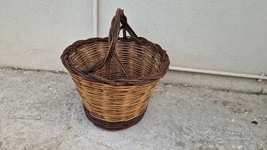cesto vimini funghi erbe vintage arredo bar