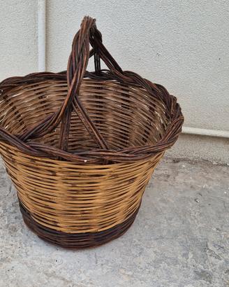 cesto vimini funghi erbe vintage arredo bar