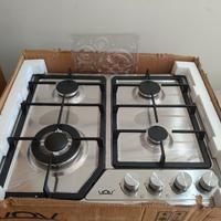 Piano cottura 4 fuochi Inox Tripla corona 