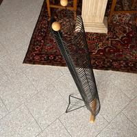 Porta CD metallo con inserti in legno