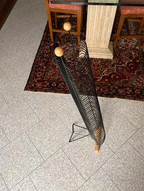 Porta CD metallo con inserti in legno