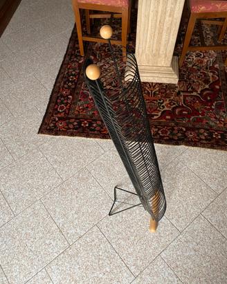 Porta CD metallo con inserti in legno