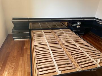 struttura letto matrimoniale, cassettiera