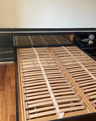 struttura letto matrimoniale, cassettiera