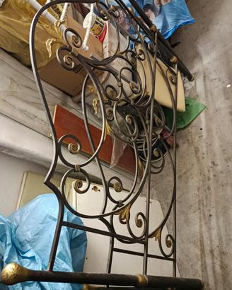 letto matrimoniale a ferro battuto più rete 